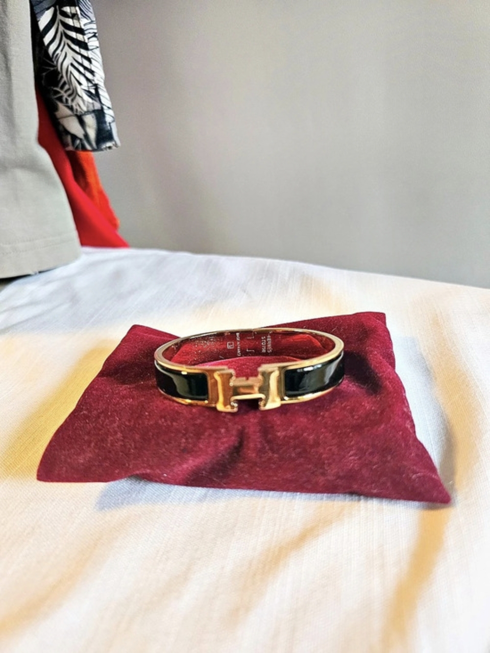 Hermes Clic Clac H Bracelet Gold & Black